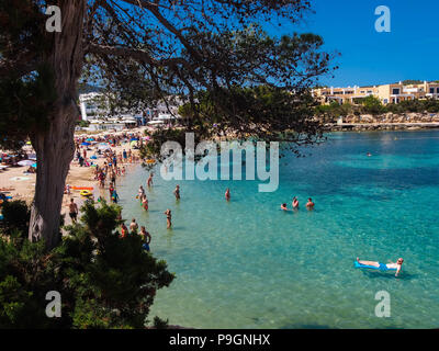 Port D'es Torrent Strand auf Ibiza, Balearen, Spanien Stockfoto