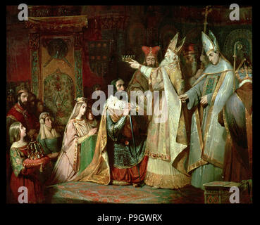 Karl der Große wird König der Langobarden im Jahre 774. Stockfoto
