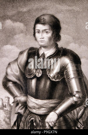 Alvaro de Luna (1390-1453), Constable von Kastilien, Liebling von Juan II., Gravur der Sammlung ... Stockfoto