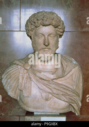 Mark Aurel (Marcus Aurelius Antoninus) (121 - 180), römischer Kaiser (161-180). Stockfoto