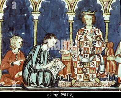 Buch der Spiele" (1282), Miniatur der Würfel Regeln von Alfonso X'Weisen' (1221-1284), König von Cast... Stockfoto
