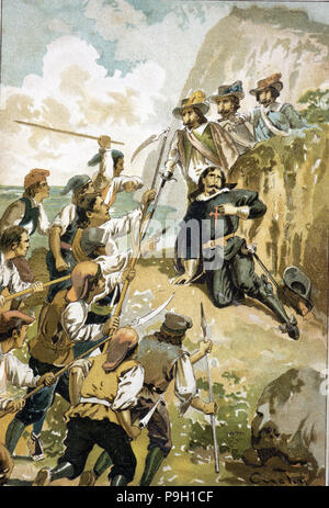 Blut Korpus, Volksaufstand in Barcelona am 7. Juni 1640, den Tod des Grafen von Santa Coloma an… Stockfoto