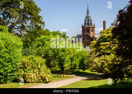 Die Türme des Mount Stuart, der Gotischen viktorianischen Herrenhaus auf der Isle of Bute. Stockfoto