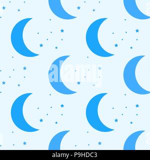 Urlaub Hintergrund, nahtlose Muster mit Sternen und Mond, Sterne, Mond und Sternen und Dekorationen. Vector Illustration. Stock Vektor