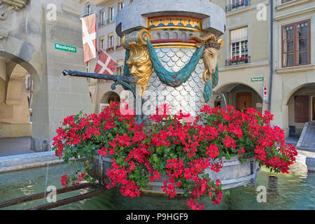 Mosesbrunnen Moses Brunnen Altstadt Bern Schweiz Stockfoto