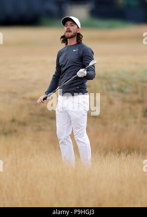 England's Tommy Fleetwood während der Vorschau Tag vier der Open Championship 2018 in Carnoustie Golf Links, Angus. Stockfoto