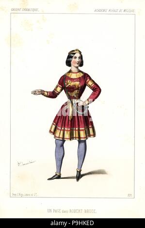 Eine Seite in der Pastiche oper Robert Bruce von Gioachino Rossini, Academie Royale de Musique, 1846. Papierkörbe Lithographie nach einer Zeichnung von Alexandre Lacauchie von Victor dollet's Galerie Dramatique: Kostüme des Theater de Paris, Paris, 1846. Stockfoto