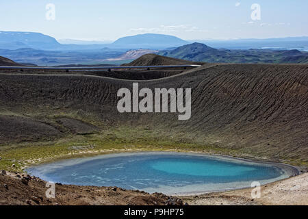 Explosion Krater Viti, Krafla Vulkan, in der Nähe von Reykjahlid, Island Stockfoto