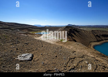 Explosion Krater Viti, Krafla Vulkan, in der Nähe von Reykjahlid, Island Stockfoto