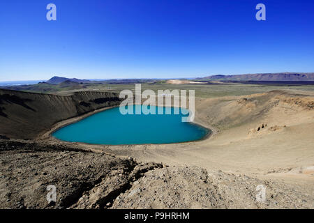 Explosion Krater Viti, Krafla Vulkan, in der Nähe von Reykjahlid, Island Stockfoto