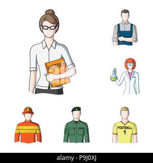 Menschen verschiedener Berufe cartoon Symbole im Set Sammlung für Design. Arbeitnehmer und Spezialist vektor Symbol lieferbar Abbildung. Stock Vektor