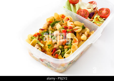 Lunch Box mit gesunden Lebensmitteln bereit zu isoliert auf weißem Hintergrund Essen Stockfoto