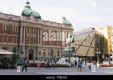Das Nationalmuseum von Serbien am Platz der Republik in Belgrad. Stockfoto