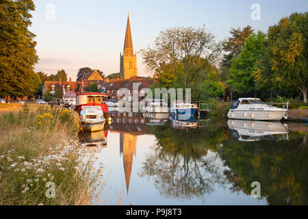 Ansicht bei Sonnenaufgang der Themse in Abingdon-on-Thames, Oxfordshire, England, Vereinigtes Königreich, Europa Stockfoto