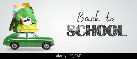 Zurück zu Schule Aufwendungen Auto. Stockfoto