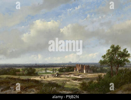 Schelfhout Andreas - Panoramisch Gezicht Op Haarlem En De Ruùefne Van Upertrevoux 2 Stockfoto