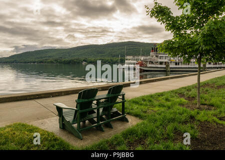 Minne-Ha-Ha sternwheel Dampfschiff auf Lake George, New York, USA Stockfoto