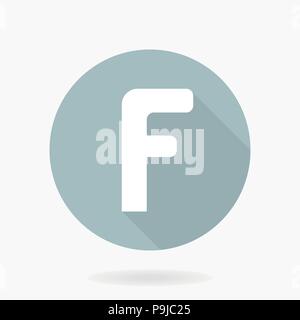 Feine Vektor flache Icon mit Buchstabe F Stock Vektor