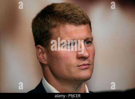 Alexander Povetkin während einer Pressekonferenz im Wembley Stadion. PRESS ASSOCIATION Foto. Bild Datum: Mittwoch, Juli 18. 2017. Anthony Josua und Alexander Povetkin wird toe-to-toe im Wembley Stadion gehen am 22. September 2018. Siehe PA Geschichte BOXING Joshua. Photo Credit: John Walton/PA-Kabel. Stockfoto