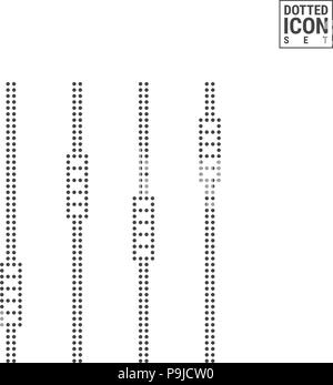 Sound Mixer Console Dot Pattern Symbol. Sound Mixer gepunktete Symbol isoliert auf weißem Hintergrund. Vektor Symbol für Sound Mixer Stock Vektor