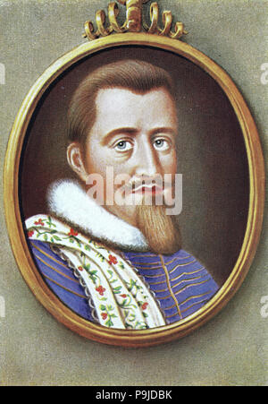 Christian IV., Christian den Fjerde, 12. April 1577 â € "28. Februar 1648, manchmal umgangssprachlich als christliche Firtal in Dänemark und Christian Kvart oder Quart in Norwegen, König von Dänemark-norwegen und Herzog von Holstein und Schleswig war von 1588 bis 1648, digital verbesserte Reproduktion einer Vorlage drucken aus dem Jahr 1900 Stockfoto