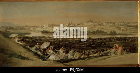 Die prärie von San Isidro de Madrid", 1788, Öl Gemälde von Francisco de Goya. Stockfoto