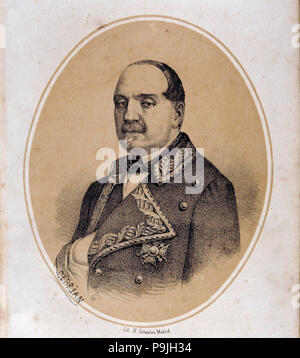 Leopoldo O'Donnell (1809-1867) spanischer Politiker und Militärs. Stockfoto