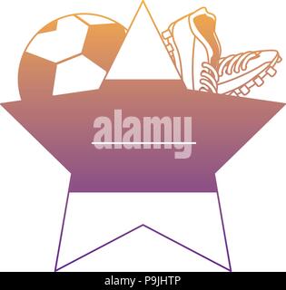 Russland Flagge in Sternform mit Fußball-ähnliche Symbole auf weißem Hintergrund, Vector Illustration Stock Vektor