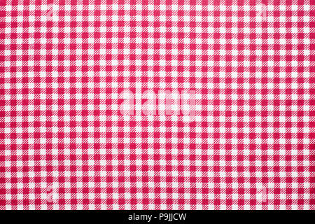 Tischdecke kariert rot-weiße Textur Hintergrund, Serviette in Stockfoto