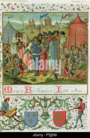 Charles VI liefert seine Tochter Isabel von Frankreich zu Richard II., König von England, bevor die Asse... Stockfoto