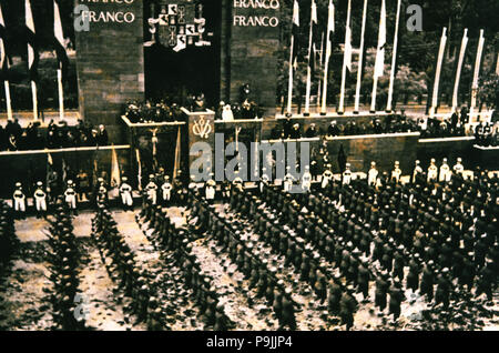 Spanischer Bürgerkrieg (1936-1939), Victory Parade der nationalen Truppen vorbei vor der Grands... Stockfoto