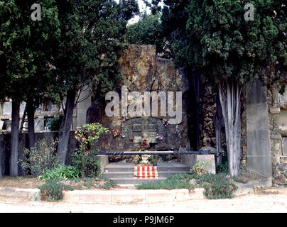 Pantheon in Montjuic Friedhof von mossen Jacinto Verdaguer (1845-1902), das Katalanische dichter und Geistlichen. Stockfoto