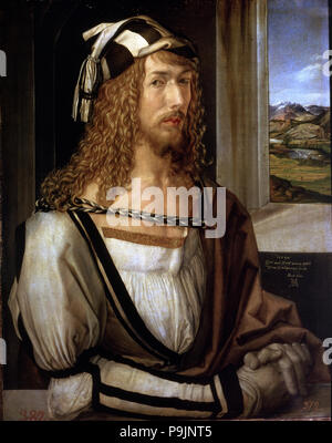 Selbstbildnis von Albrecht Dürer (1471-1528), deutscher Maler. Stockfoto