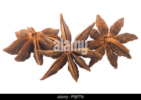 Anise star, auf weißem Hintergrund Stockfoto