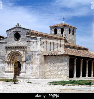 Außenansicht der Kirche von Santa Maria de Wamba. Stockfoto