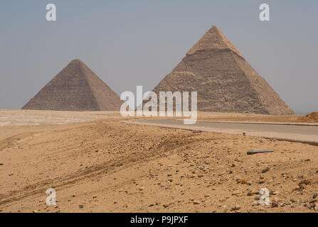 Pyramiden von Gizeh, Ägypten Stockfoto