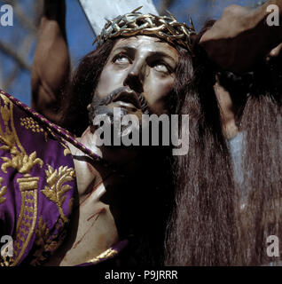 'Der Fall', Detail einer processional Schwimmer der Heiligen Woche in Murcia. Stockfoto