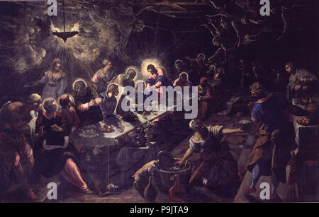 Das letzte Abendmahl', 1592-1594, von Tintoretto. Stockfoto