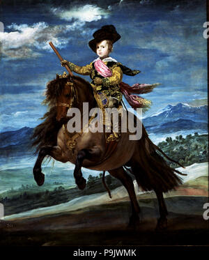 "Prinz Baltasar Carlos zu Pferd" von Diego Velázquez. Stockfoto