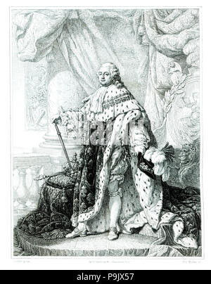 Louis XVI (1754-1793), König von Frankreich und Navarra, Kupferstich von 1853. Stockfoto