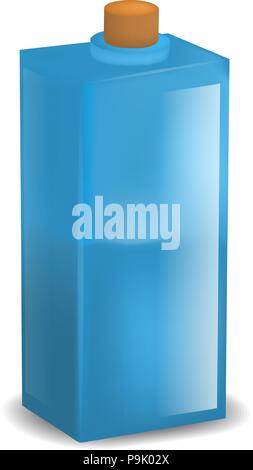 Glas blaue Flasche Mockup, realistischen Stil Stock Vektor