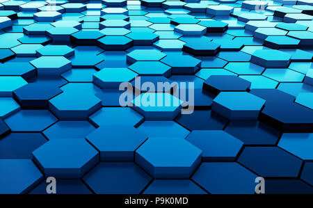 Schwarz abstrakte Sechsecke Hintergrund Muster 3D Rendering - 3D-Abbildung. Stockfoto