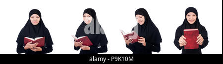 Junge muslimische Schülerin mit Büchern Stockfoto