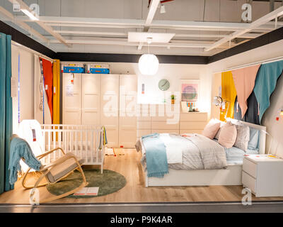 Alle Schlafzimmer bei Ikea, Großbritannien Stockfoto