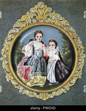 Die Töchter von Louis XV, 15. Februar 1710 â € "10. Mai 1774, bekannt als Louis den Geliebten, war ein Monarch aus dem Haus Bourbon, der als König von Frankreich ab dem 1. September 1715 bis zu seinem Tod 1774 regierte, digital verbesserte Reproduktion einer Vorlage drucken aus dem Jahr 1900 Stockfoto