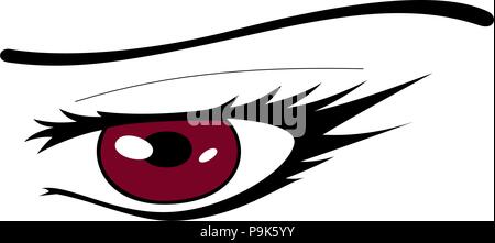 Red Manga Auge - Vektorgrafik Stock Vektor