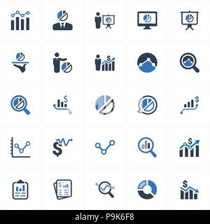 Schöne, liebevoll gestalteten Grafik und Grafik Icons Version Blau (Satz 1). Stock Vektor