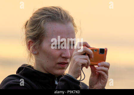 Ein Ausländer Frau Foto in Sundarbans. Bangladesch Stockfoto