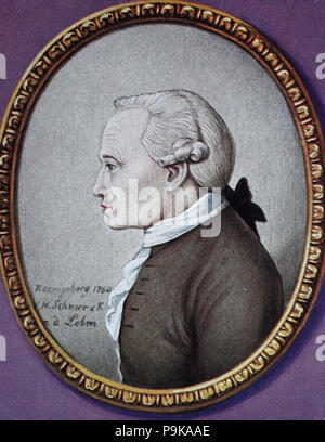 Immanuel Kant, 22. April 1724 â € "12. Februar 1804, war ein deutscher Philosoph, ist eine zentrale Figur in der modernen Philosophie, digital verbesserte Reproduktion einer Vorlage drucken aus dem Jahr 1900 Stockfoto