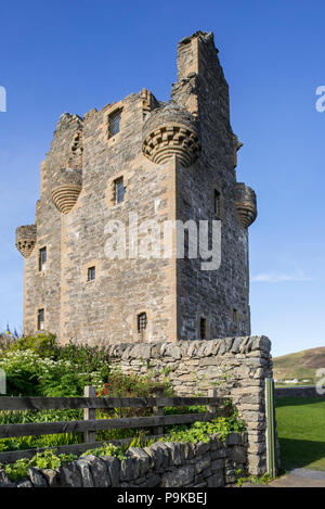 17. jahrhundert Scalloway Castle, das Tower House in Scalloway auf dem Festland, Shetlandinseln, Schottland, Großbritannien Stockfoto